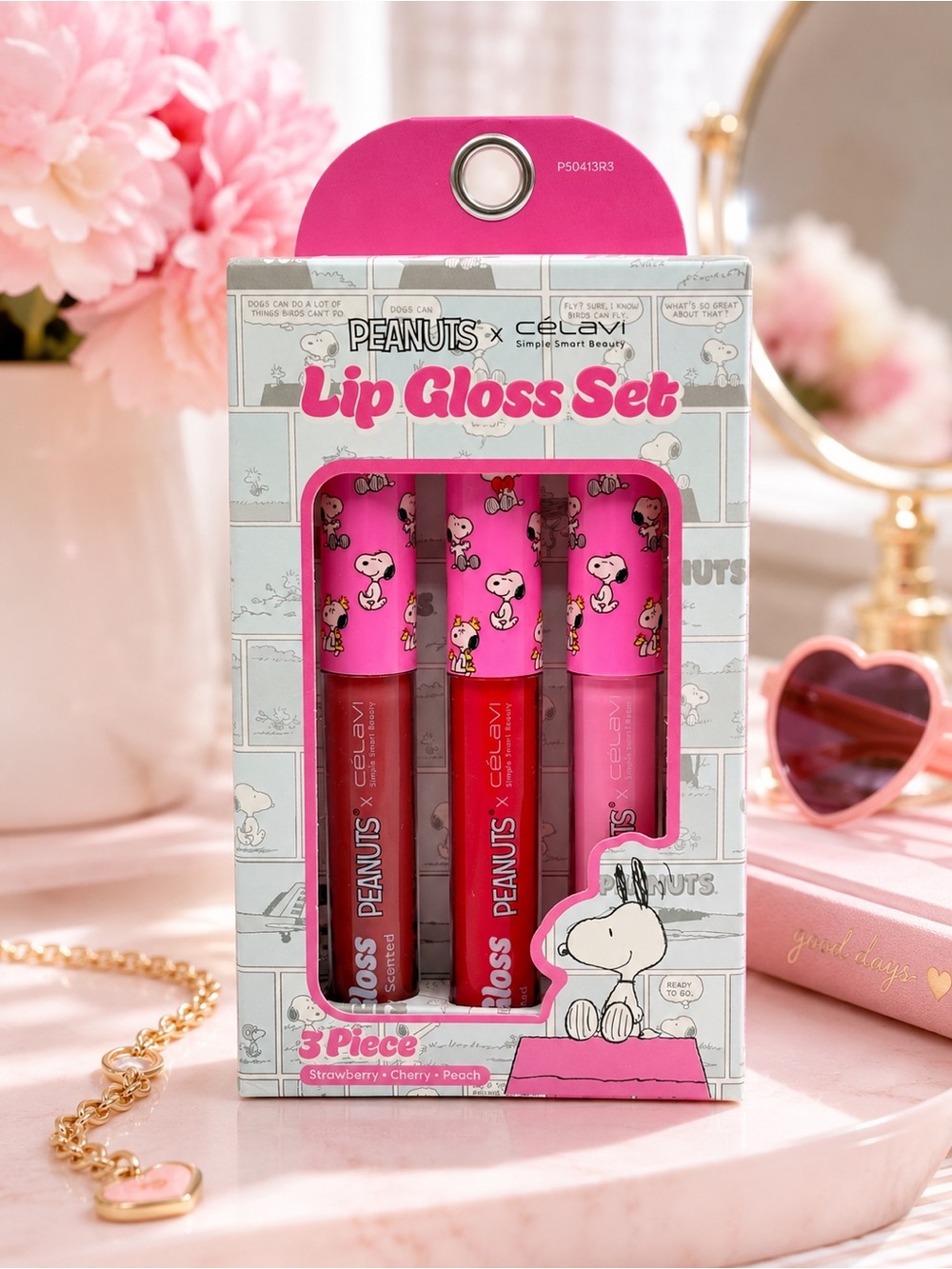 PEANUTS x CÉLAVI 3-Piece Lip Gloss Set | Snoopy Gift Set - Picture 1 of 3
